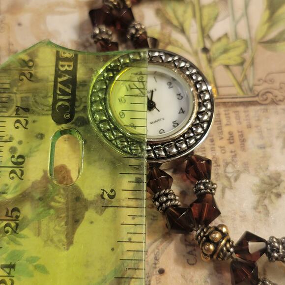 Vintage Watches Swiss Gold Quartz Beaded Bracelet Japan Movt Jewelry Style - Picture 6 of 10